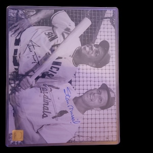 Willie mays e stan musial 8x10 autografato con certificato di autenticità