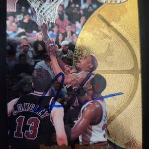 Cartão autografado por Dennis Rodman