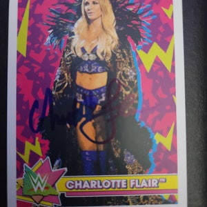 Carte dédicacée Wwf Charlotte flair