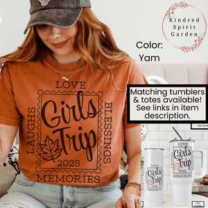 Autumn Girls Trip Comfort Colors T-Shirt, Fall Girls Getaway Shirt, Group Shirt, Matching Vacay, Bachelorette, Birthday Trip, Customizable