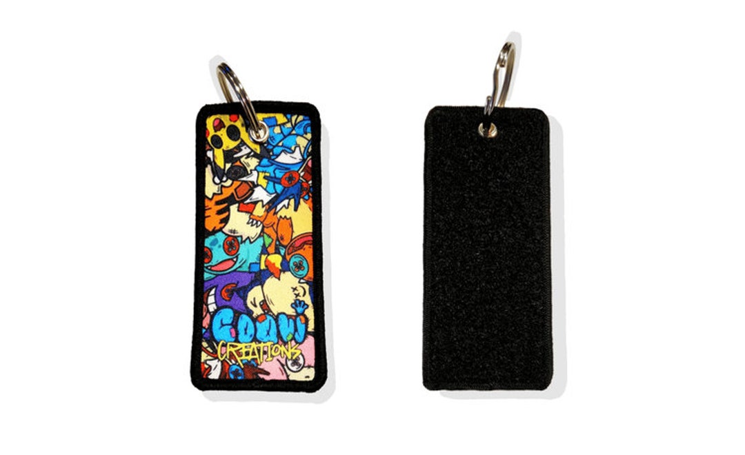 VELCRO BACKED POKEMON Keychain B for Patches Carry Ranger Eyes Velcro