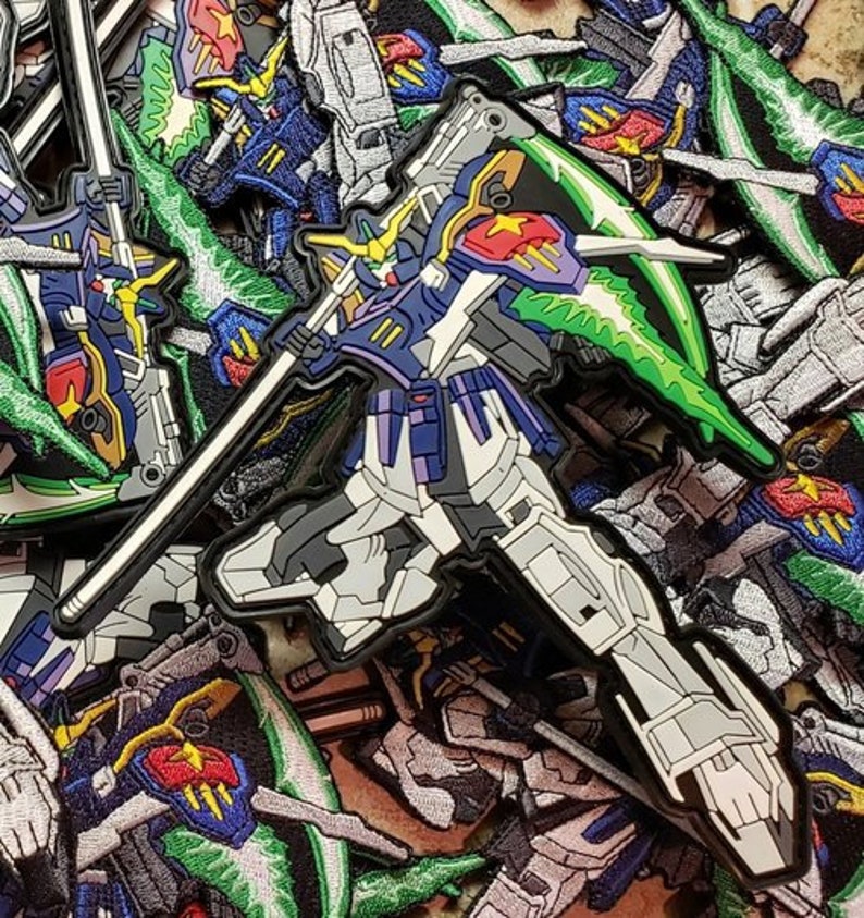 GUNDAM DEATHSCYTHE Anime Xlarge PVC Rubber Velcro Patch Ranger Eyes