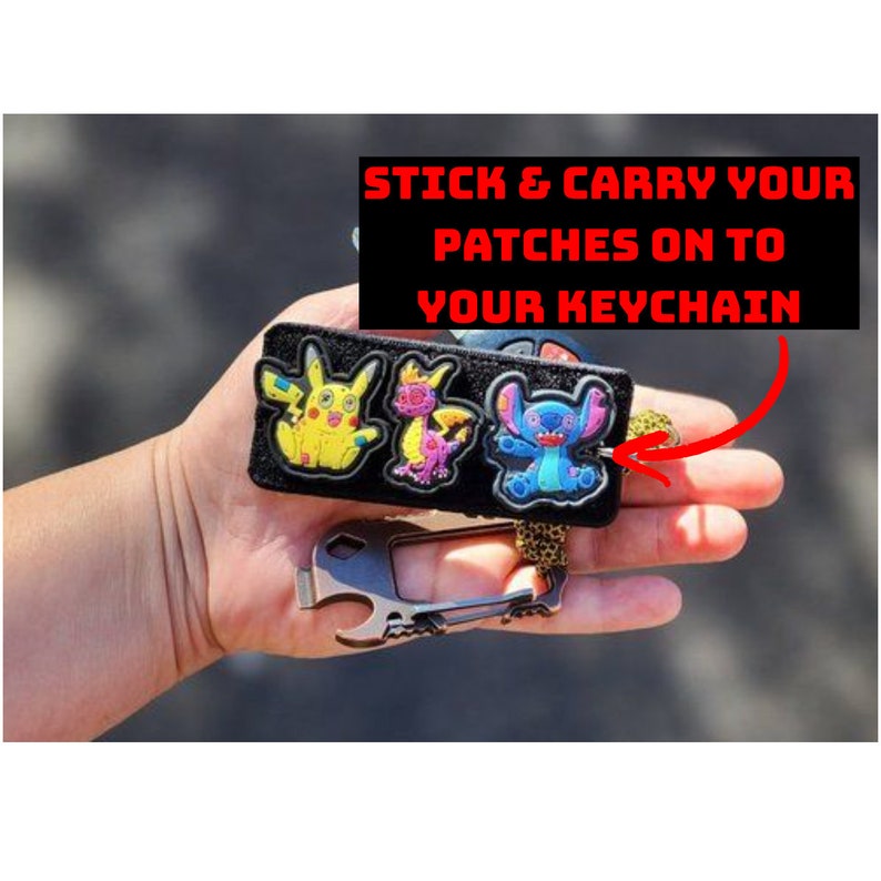 VELCRO BACKED POKEMON Keychain B for Patches Carry Ranger Eyes Velcro