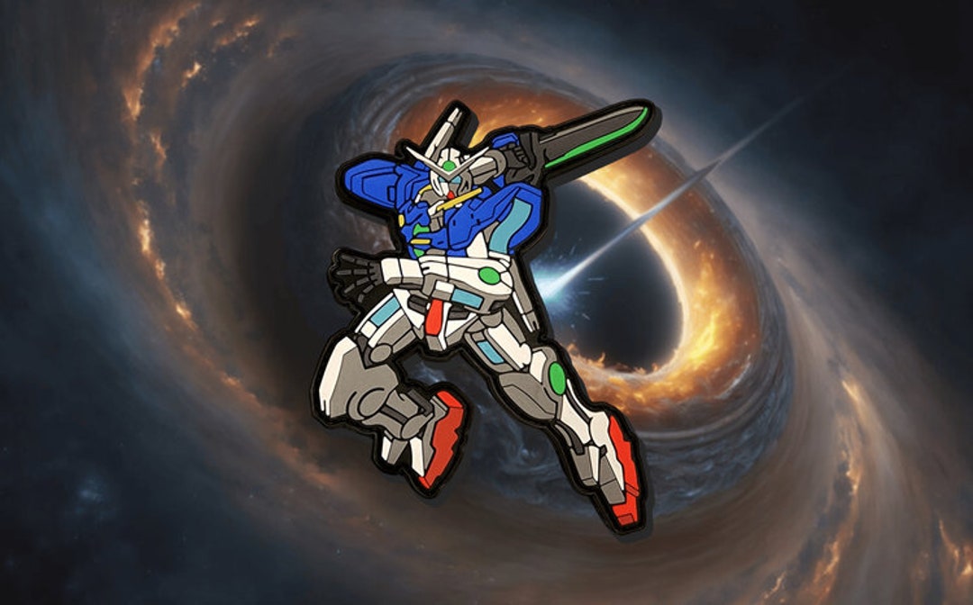 GUNDAM EXIA Anime Xlarge PVC Rubber Velcro Patch Ranger Eyes, Custom P