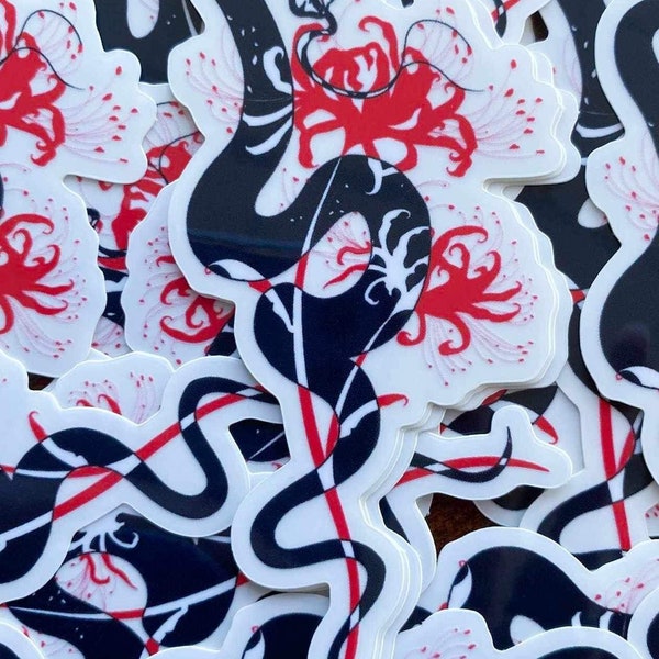 Spider Lily Snake Sticker