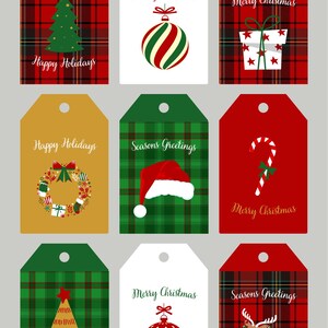 Printable Christmas Gift Tags | Holiday Gift Labels | Instant Download
