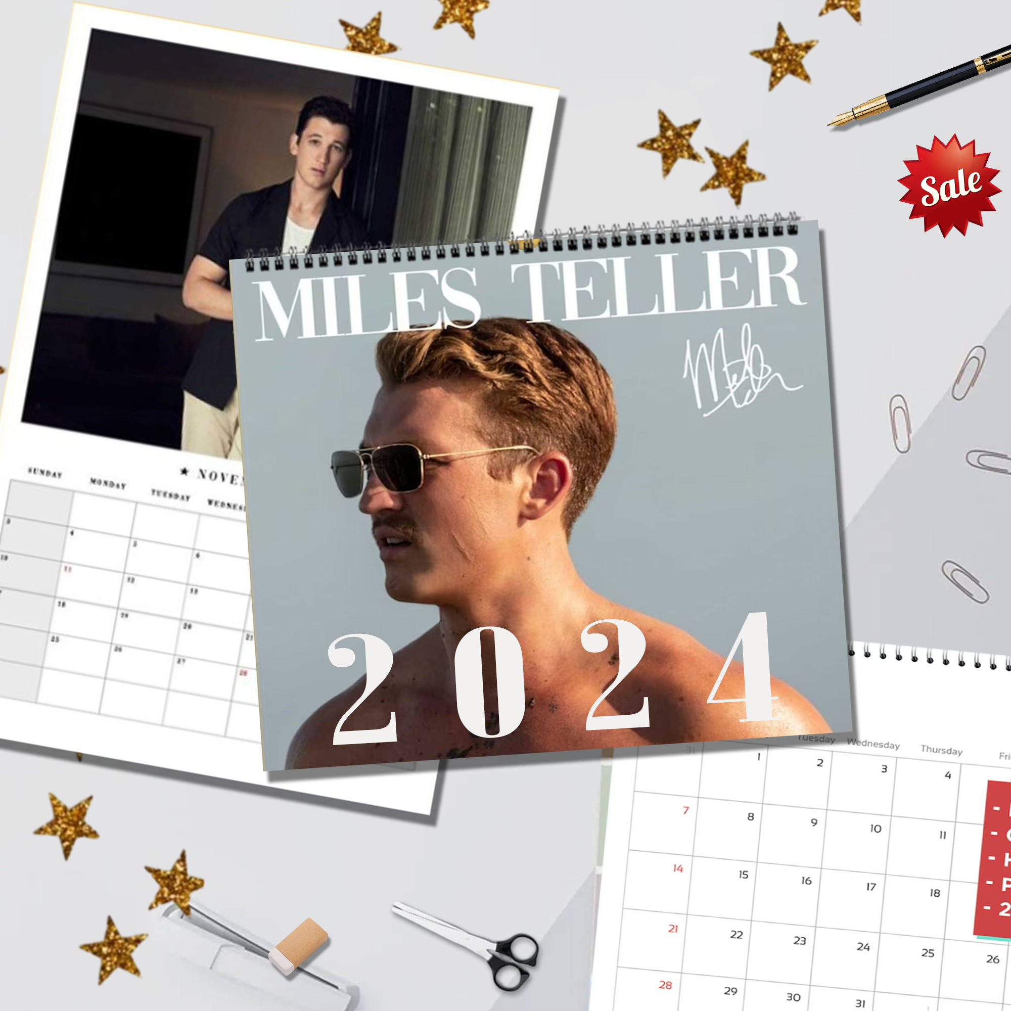Miles Teller Wall Calendar 2024, Rooster 2024 Celebrity Calendar sold