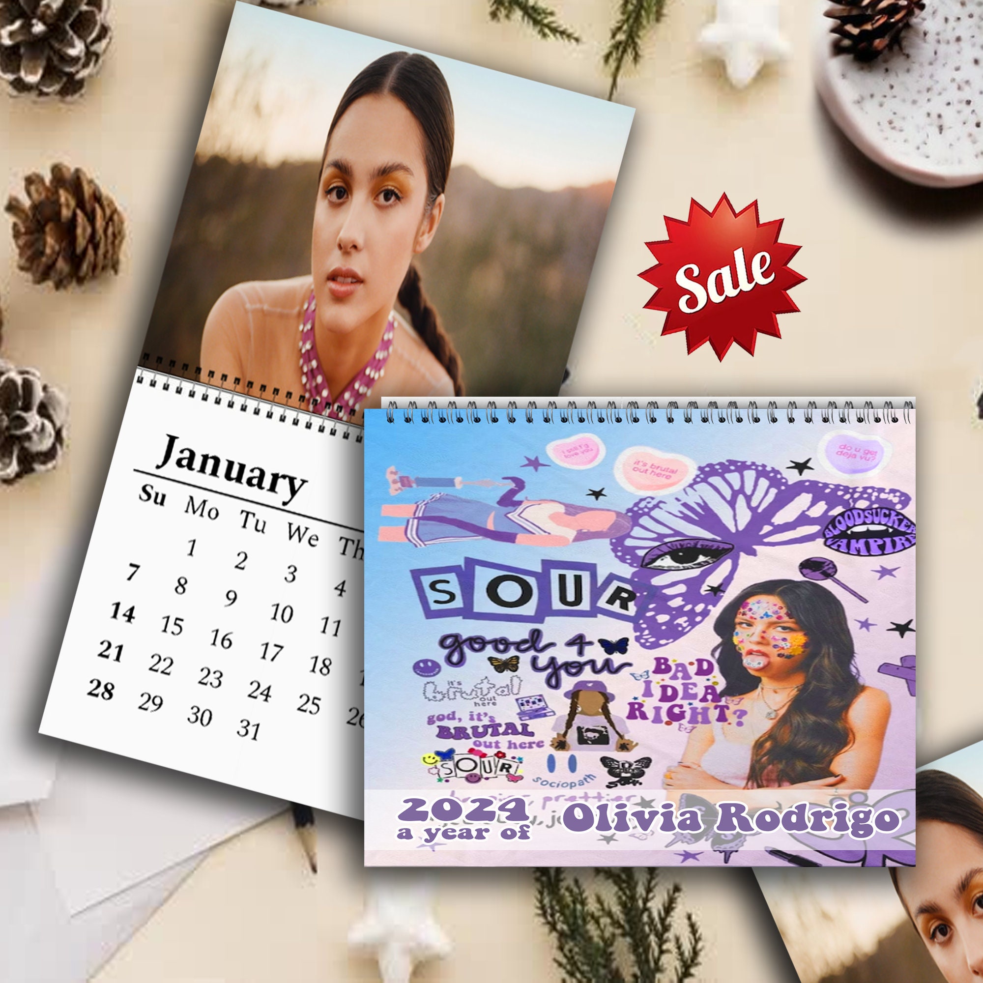 Olivia 2024 Wall Calendar, Rodrigo 2024 Desk Calendar, Celebrity