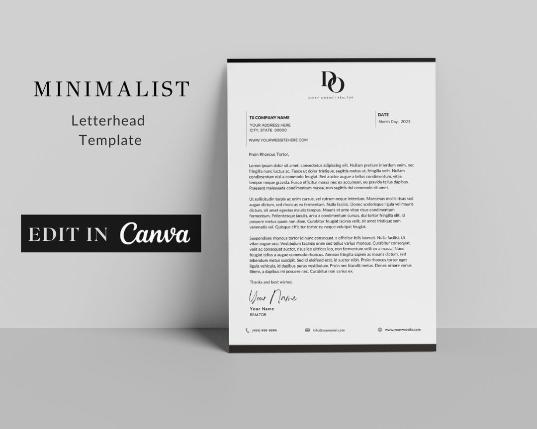 Luxury Real Estate Canva Templates Elegant and Professional Letterheads ...
