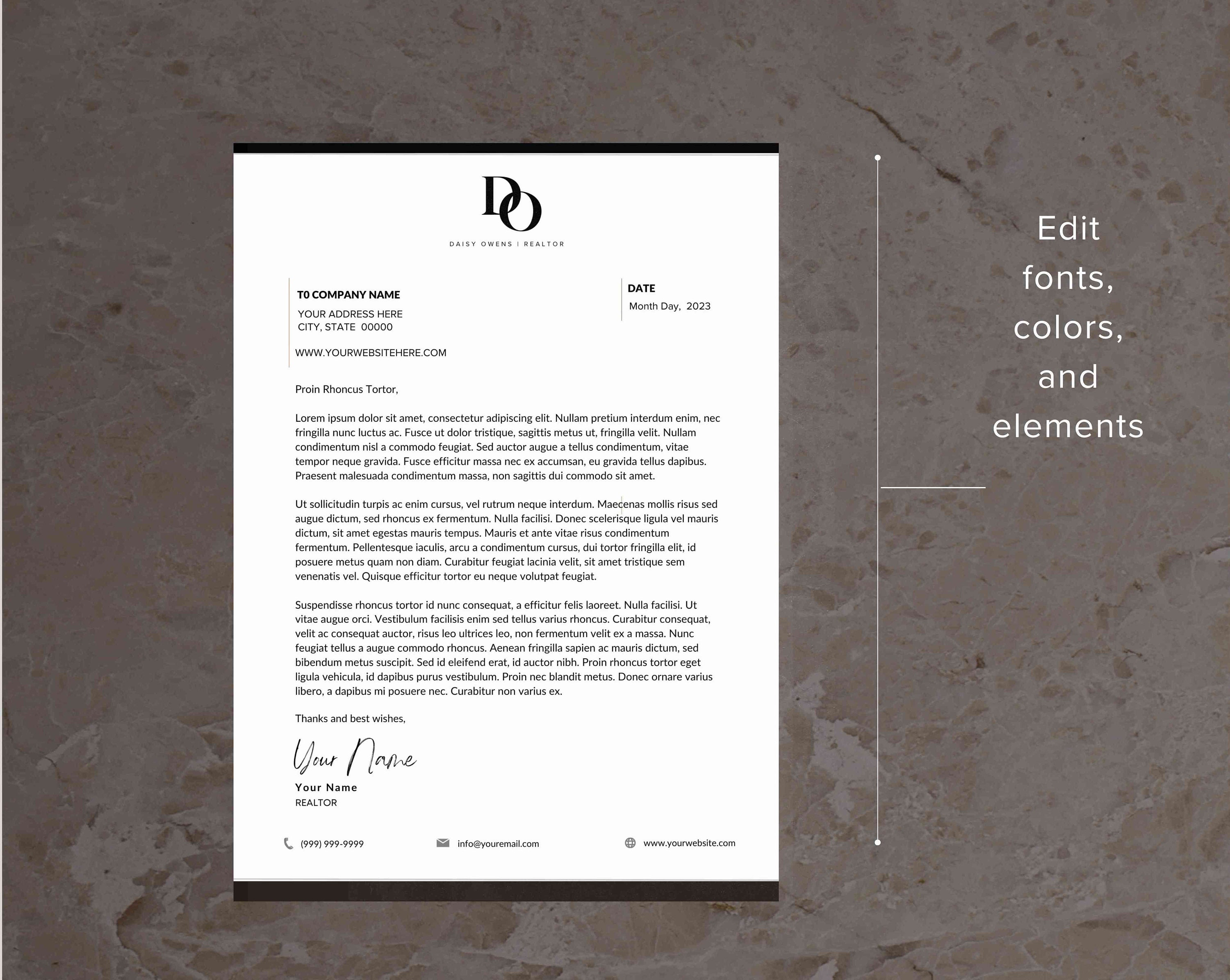 Luxury Real Estate Canva Templates Elegant and Professional Letterheads ...