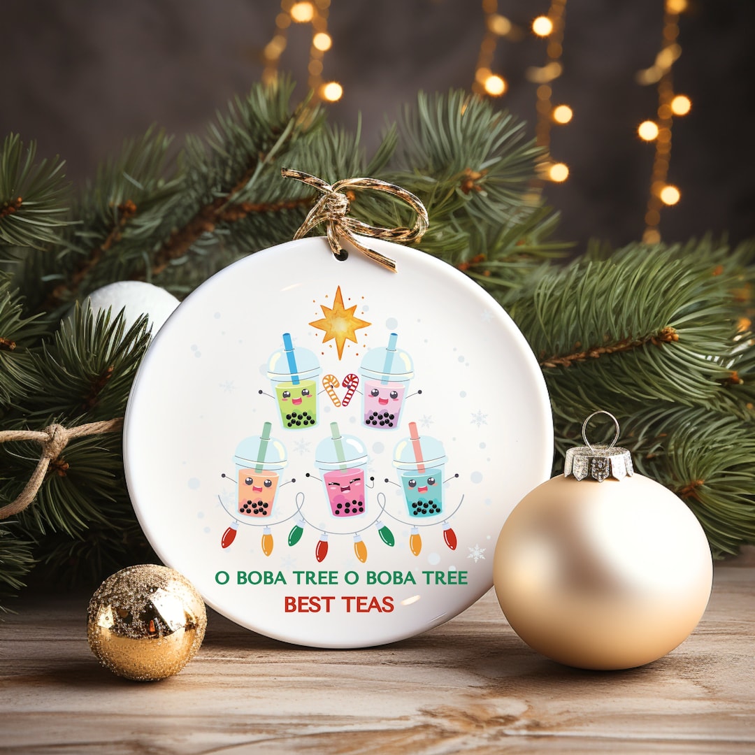 Best Teas Bubble Tea Christmas Ornament, Cute Boba Ornament, Food