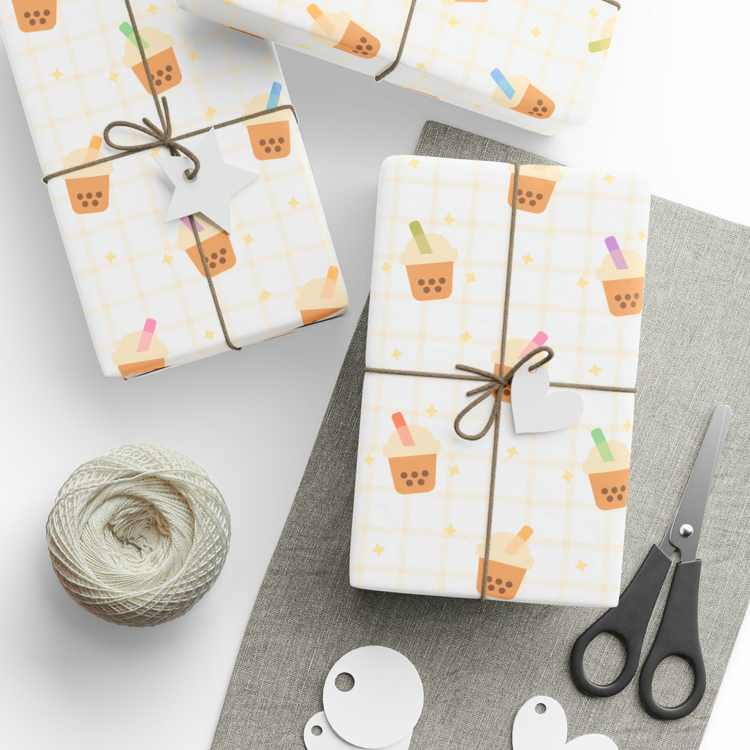 Bubble Tea Gift Wrapping Paper Boba Tea Wrapping Paper Roll Etsy