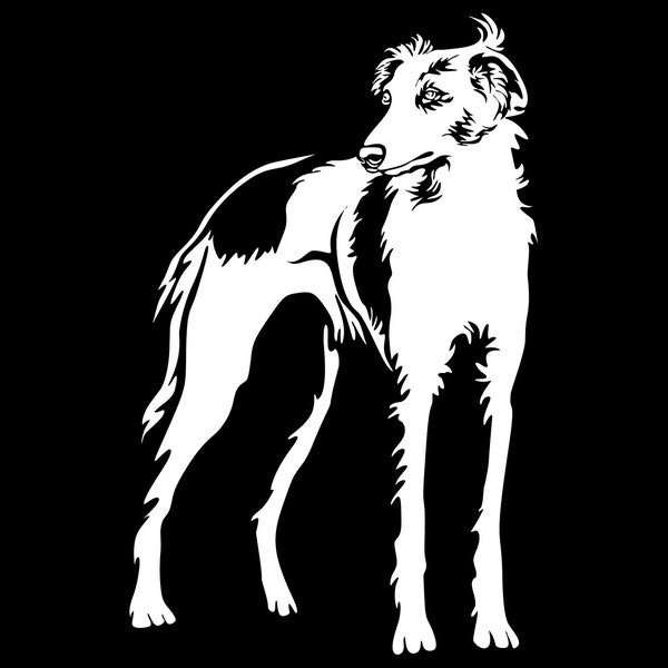 WHIPPET Silken Windsprite Langhaar Whippet Windhund  Aufkleber - Autoaufkleber - sticker Whippet #BE4226