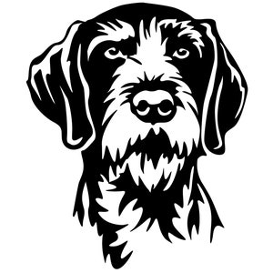 GERMAN DRAHTHAAR - Decal - Bumper Sticker - German Wirehaired Head sticker #3295