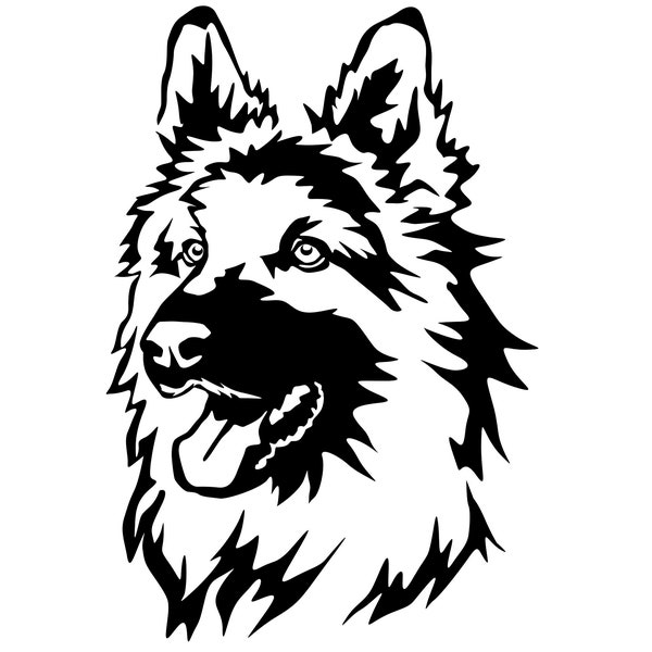 DEUTSCHER SCHÄFERHUND Aufkleber - Autoaufkleber - sticker - Schäferhund Kopf #3095