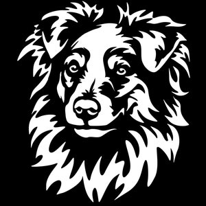 MINIATUUR AUSTRALISCHE HERDER Mini Aussie sticker - rashond sticker - auto sticker - sticker - Mini Aussie hoofd #5491