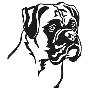 BOXER - Sticker - purebred dog sticker - car sticker - sticker - German Boxer head #3349