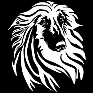 AFGHAN Afghan Hound Sticker - Car Sticker - Purebred Dog Sticker - Rub-on Sticker - sticker - Afghan Head #BE3002
