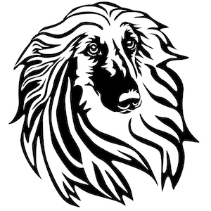 AFGHAN Afghan Hound - Sticker - Car Sticker - Purebred Dog Sticker - Rub-on Sticker - sticker - Afghan Head #3002