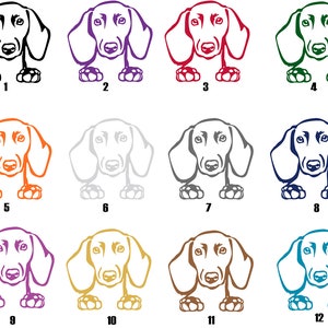 DACKEL short-haired dachshund teckel sticker car sticker dachshund head with paws sticker 3104 image 3