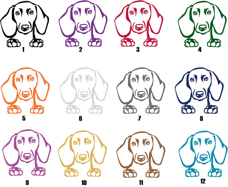 DACKEL short-haired dachshund teckel sticker car sticker dachshund head with paws sticker 3104 image 3
