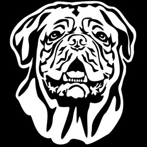BORDEAUX DOG Dogue de Bordeaux sticker - purebred dog sticker - car sticker - Bordeaux Mastiff head sticker #BE3524