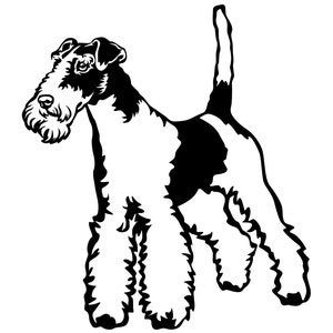 FOXTERRIER Fox Terrier a pelo duro - Adesivo - Adesivo per cani di razza - Adesivo per auto - Adesivo n. 4529