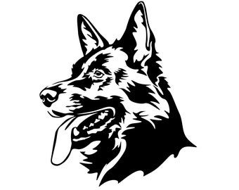 GERMAN SHEPHERD sticker - car sticker - sticker - German shepherd head #3498