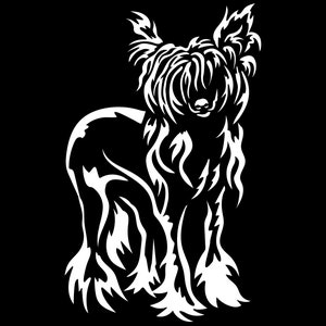 CHINESE CRESTED DOG Adesivo per cane cinese - Adesivo per cane di razza - Adesivo per auto - Adesivo per testa di cane cinese n. 5398