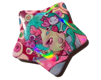 Creepy Cute Star Button