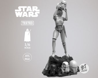 The Best Stormtroopers Lady | Star Wars, 3D Printed Figure STL File (Digital) Movie Character Design, Woman Warrior, (Girl)