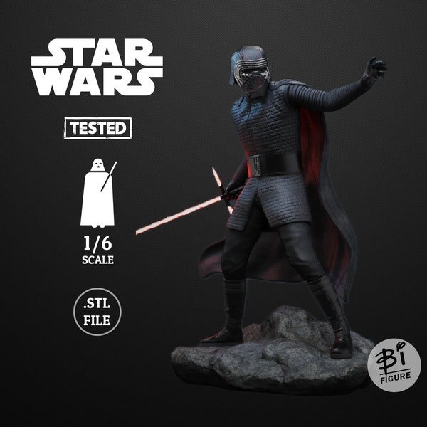 Kylo Ren | Star Wars, 3D Printed Figure STL File (Digital)