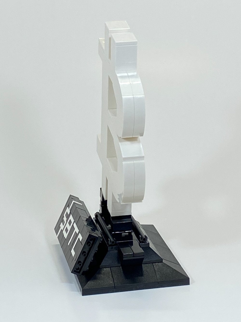 Bitcoin Desk Decor Gift | White BTC Brick Sculpture for Crypto Investor ...