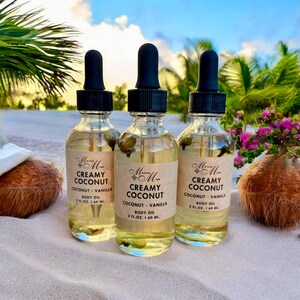 Creamy Coconut Body Oil, Massage Oil, Moisturizing Oil, Gift Idea, Scented Body Oil, Luxury Body Oil, Hydrating Oil, Coconut Fragrance Oil