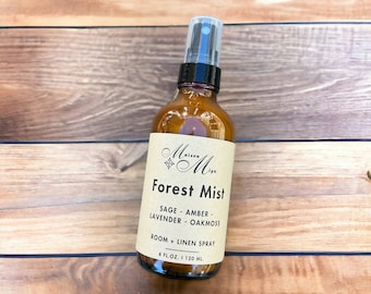 Forest Mist Room and Linen Spray, 4 Fl oz, Air Freshener, Bathroom Spray, Room Freshener, Pillow Mist, Fabric Spray, Car Freshener