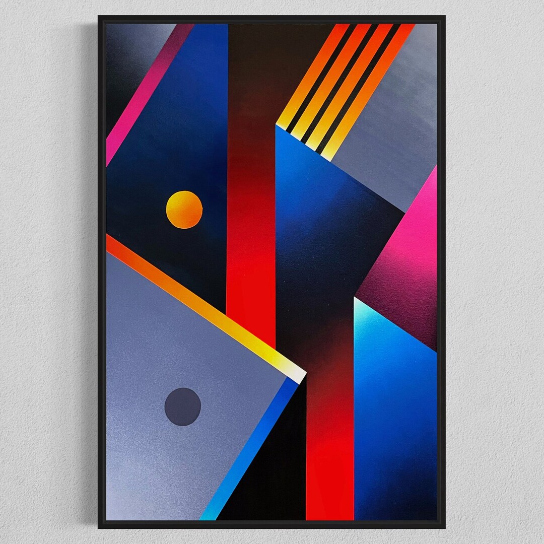 Original Abstract Canvas Painting for Home and Office, Cityscape ...
