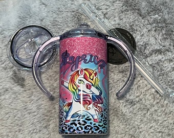 Personalized Unicorn Toddler Tumbler | 12 oz | Sippy Cup