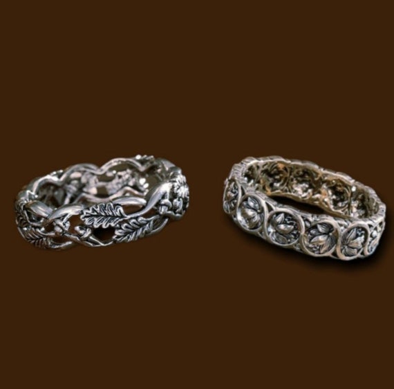 2 very beautiful, quality silver-colored rings wi… - image 1