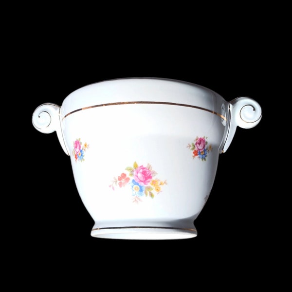 Rare très beau sucrier vintage pouvant servir de boîte à bijoux porcelaine Limoges France 1940 Georges Boyer Milloz Montpellier collection