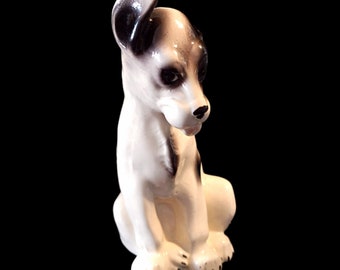 Vintage glazed ceramic dog figurine, work by the French artist Georges Dreyfus, excellent condition for the discerning collector.