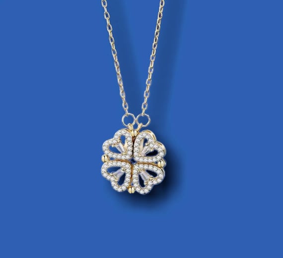 Collier Trèfle à 4 Feuilles Porte-bonheur - Cristal Et Chaîne Argentée Femme