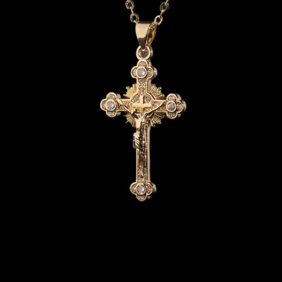 Pendentif Croix Christ En Acier Inoxydable - Modèle No 3 - Occasion (bon état, Micro-rayures)