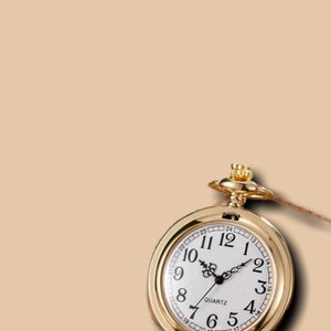 Très belle montre à gousset neuve de qualité et sa chaîne couleur or jaune esprit vintage début 19 ième image 8