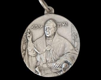 珍しい大型アンティークメダル - 1933 年ローマ教皇ジュビリー - 教皇