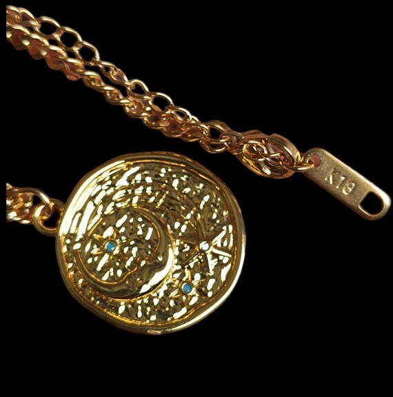 Collier Vintage Spoutnik - Style Années 70, Métal Argenté Et Noir, Longueur 68 Cm