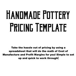 Prissättningskalkylblad för handgjord keramik: Plug & Play Excel-mall