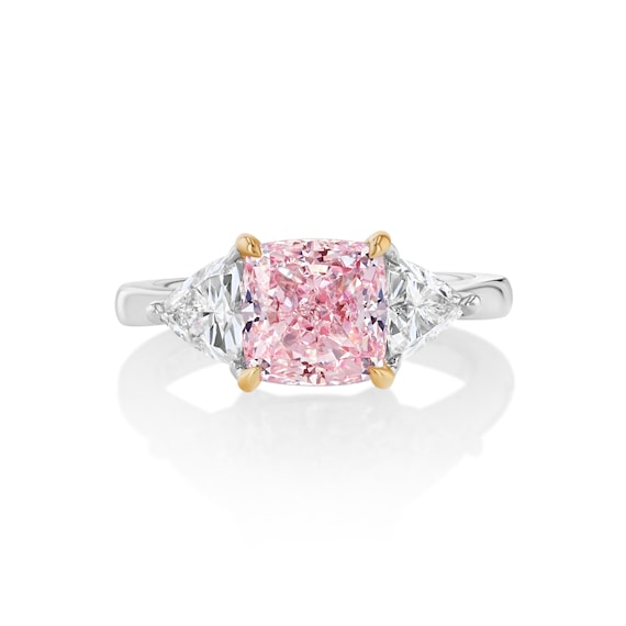 1.79 IGI Fancy Light Pink Lab-grown Diamond in Three-stone Setting