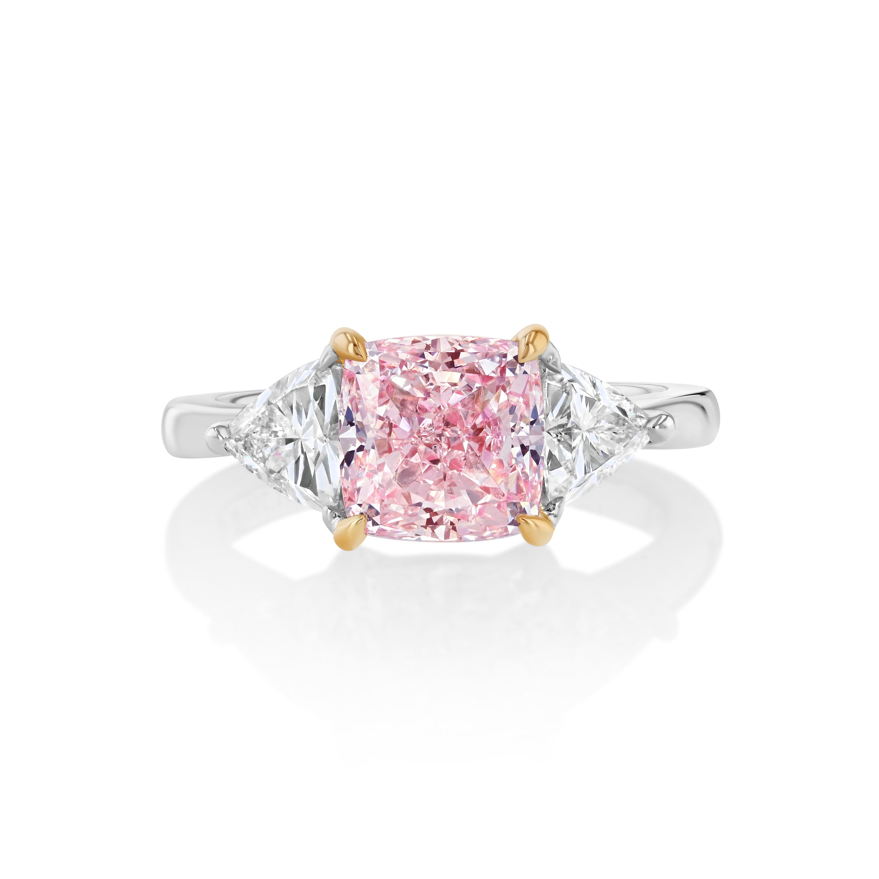1.79 IGI Fancy Light Pink Lab-grown Diamond in Three-stone Setting