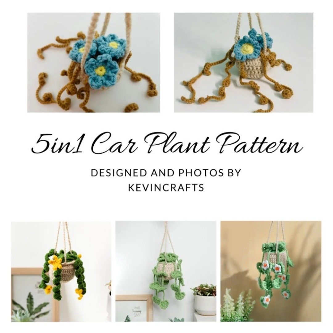 Car Hanging Plant Crochet PDF Pattern Crochet Monstera Plant Etsy