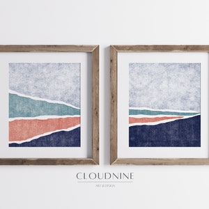 2 Piece Art Prints, Abstract Landscape Wall Art, Minimalist Landscape Wall Decor, Modern home decor, Mountain Printable,  AW73 & AW74